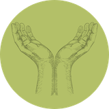 green circle with hands